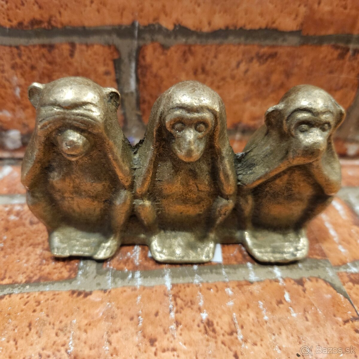 Mosadzná soška opičiek 8€/d-8cm, v-5cm/