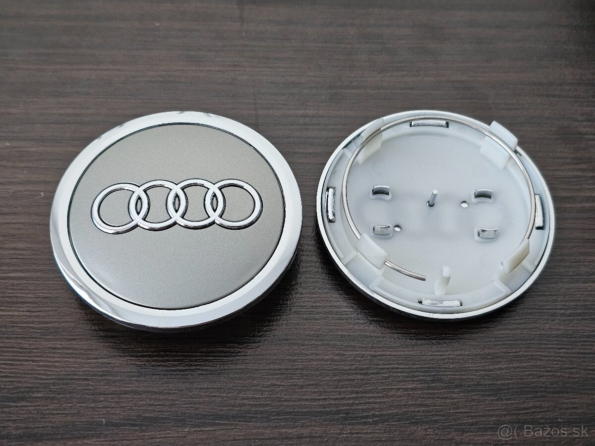 Audi stredové krytky 69mm strieborné