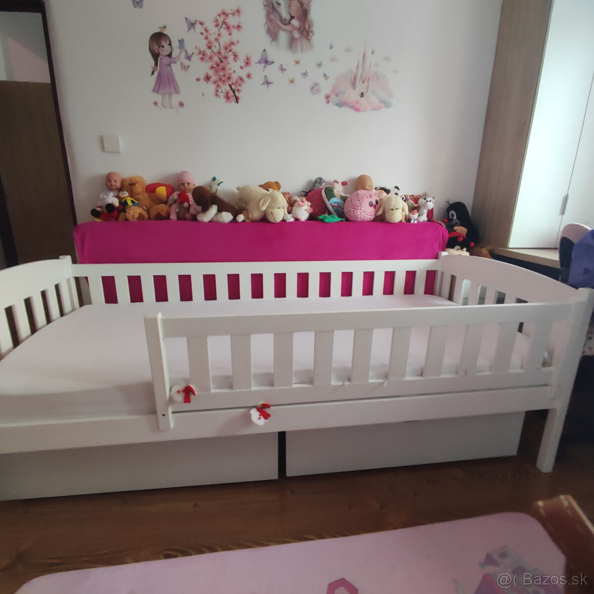 postel biela 90x200 so suplikmi