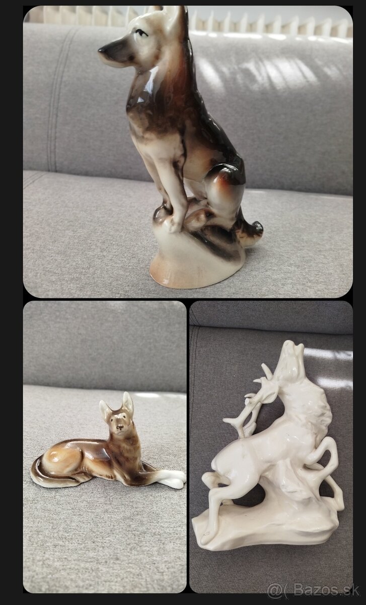 Mix sosiek Royal Dux Jelen,pes