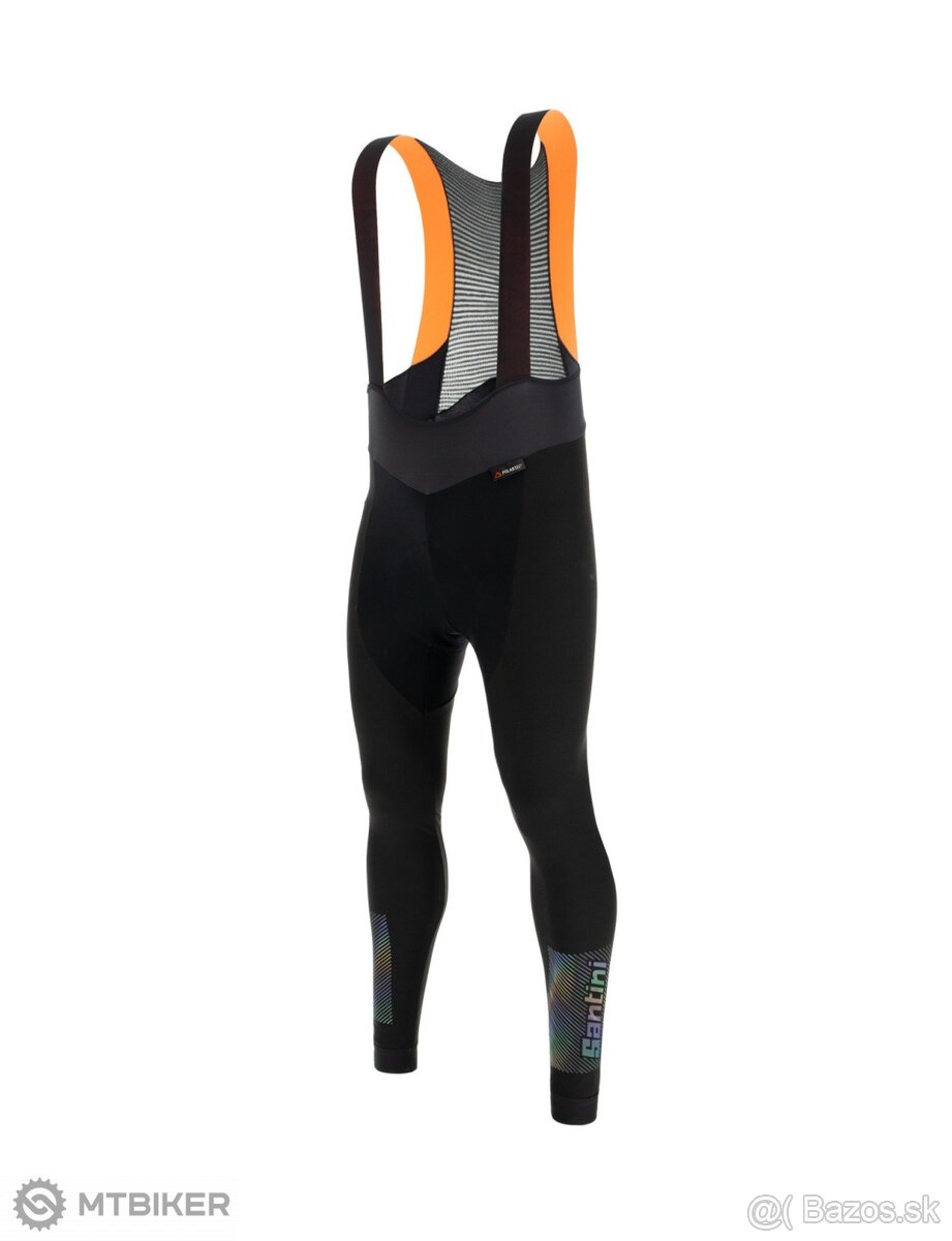 Santini Adapt Wool nohavice s trakmi, čierna, L