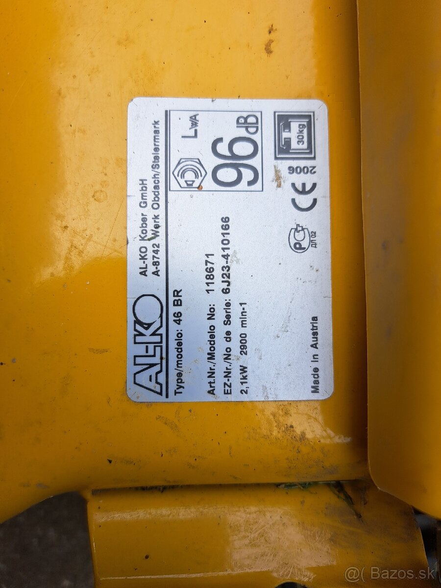 Predaj:benzínova kosačka s pohonom Alko BR46 2,1kw
