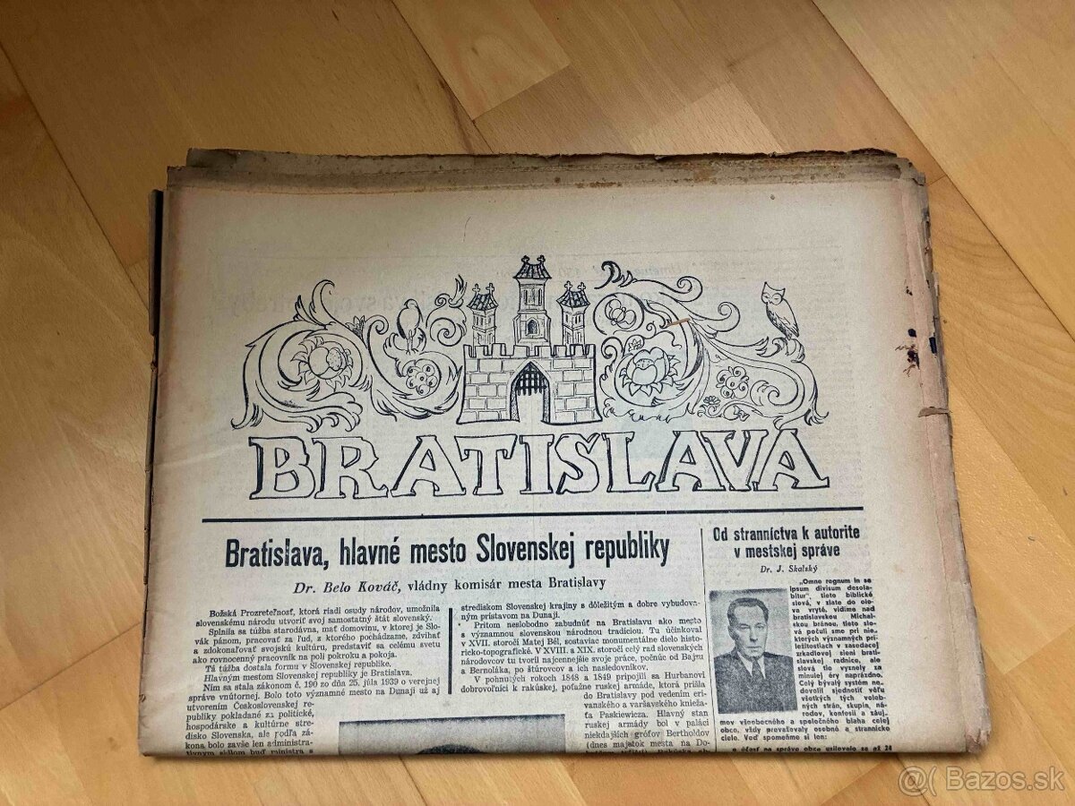 Noviny a foto Bratislava 1941