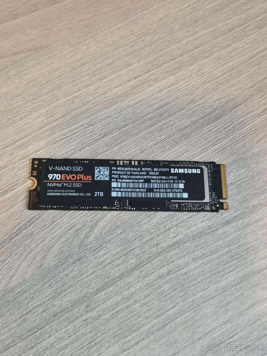 Samsung 970 EVO Plus SSD 2TB, ZDRAVIE 100% - TOP STAV