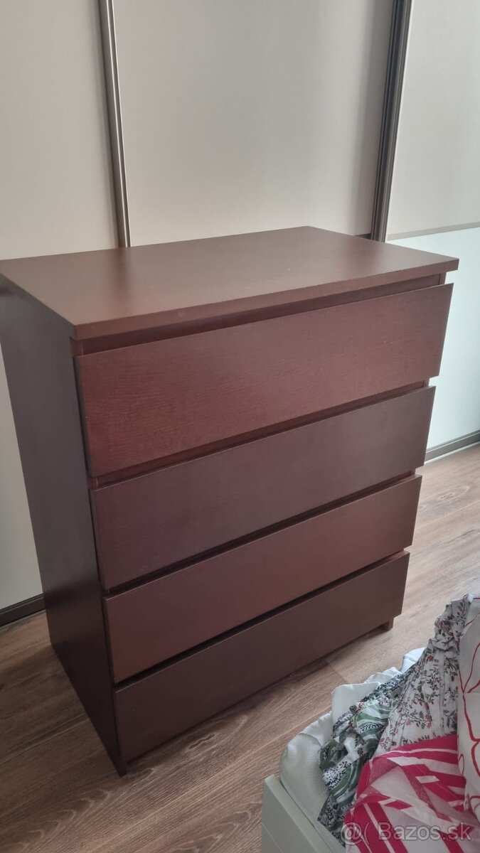 Komody IKEA MALM tmavohnedé 2kusy