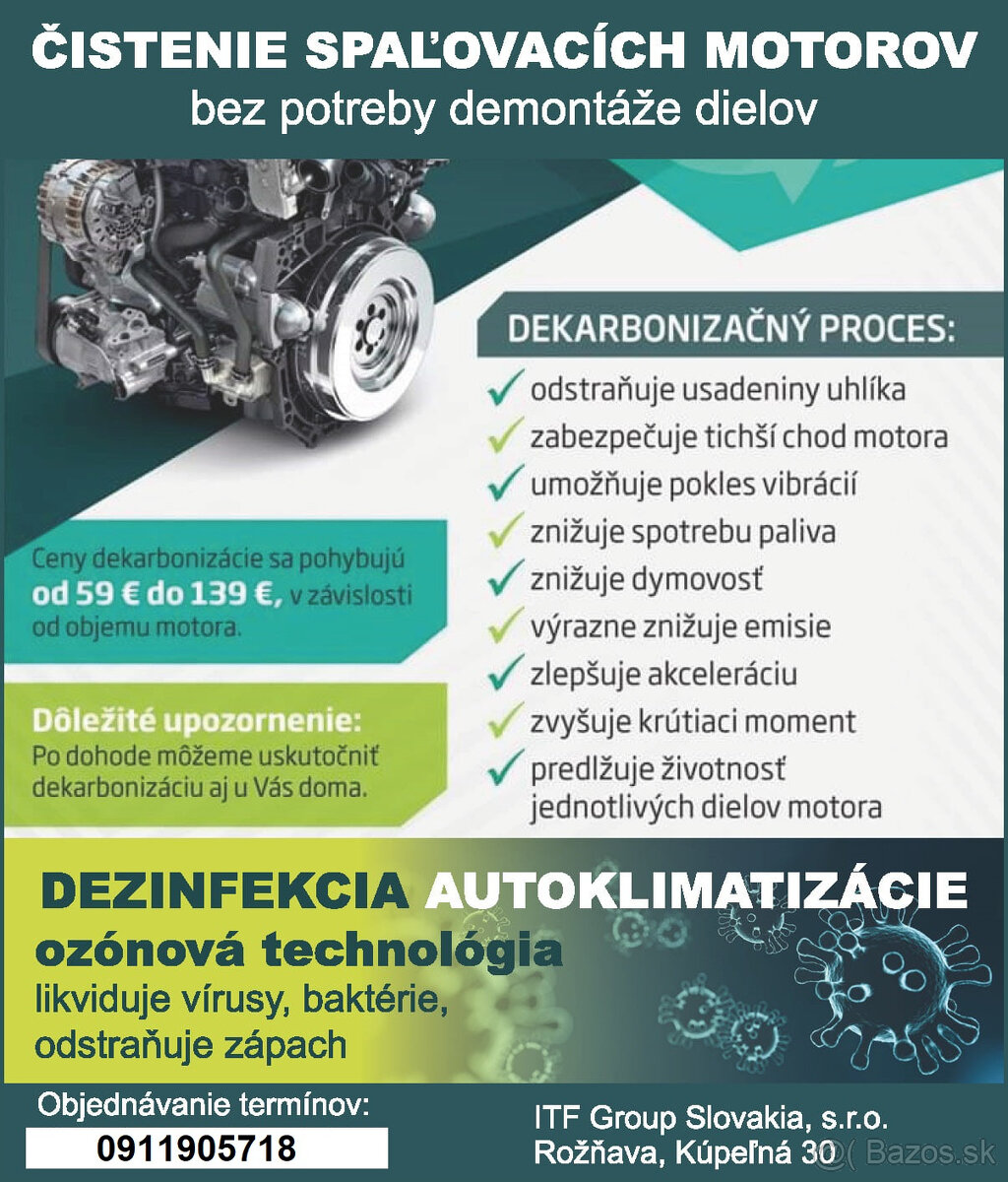 Dekarbonizácia motorov - benzín,diesel,LPG,CNG