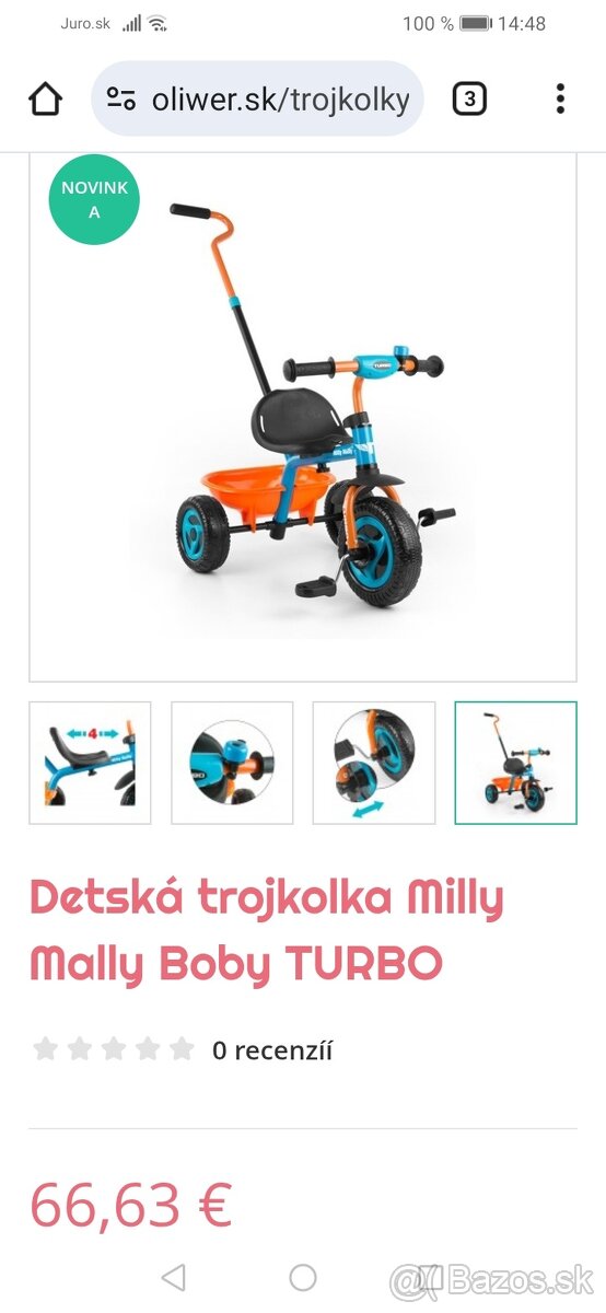 Detská trojkolka Milly Mally