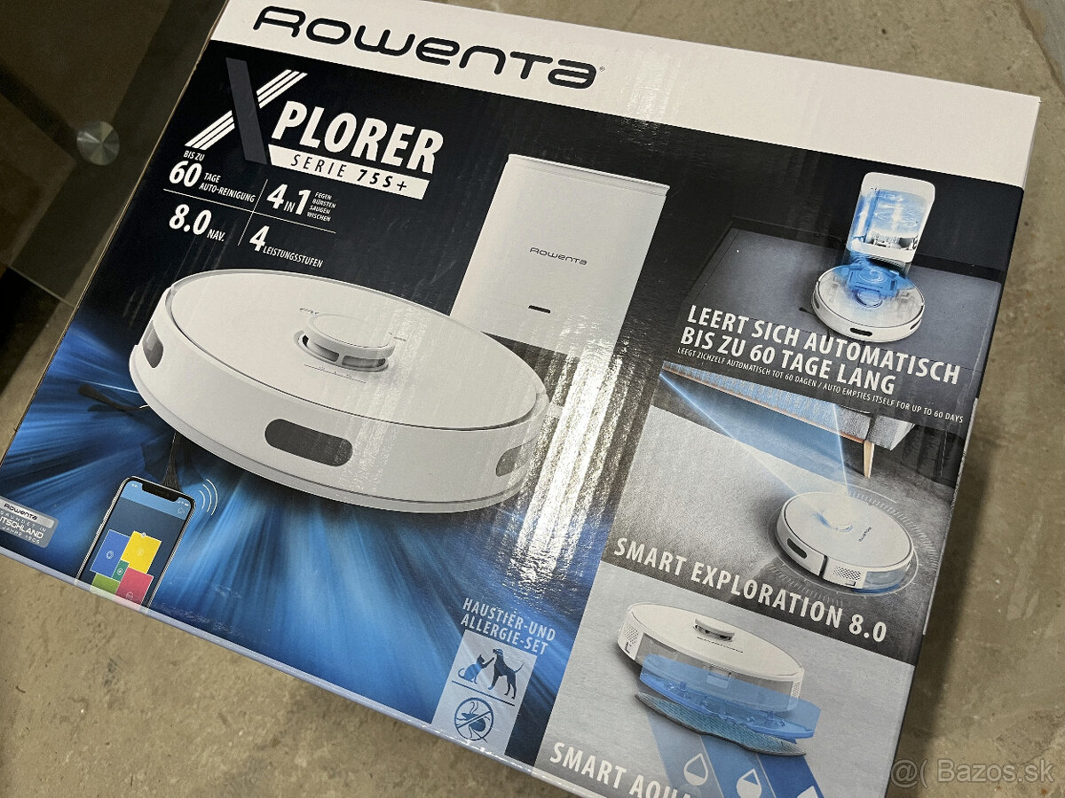 NOVÝ Robotický vysávač Rowenta X-Plorer S75s+ 4v1 Laser