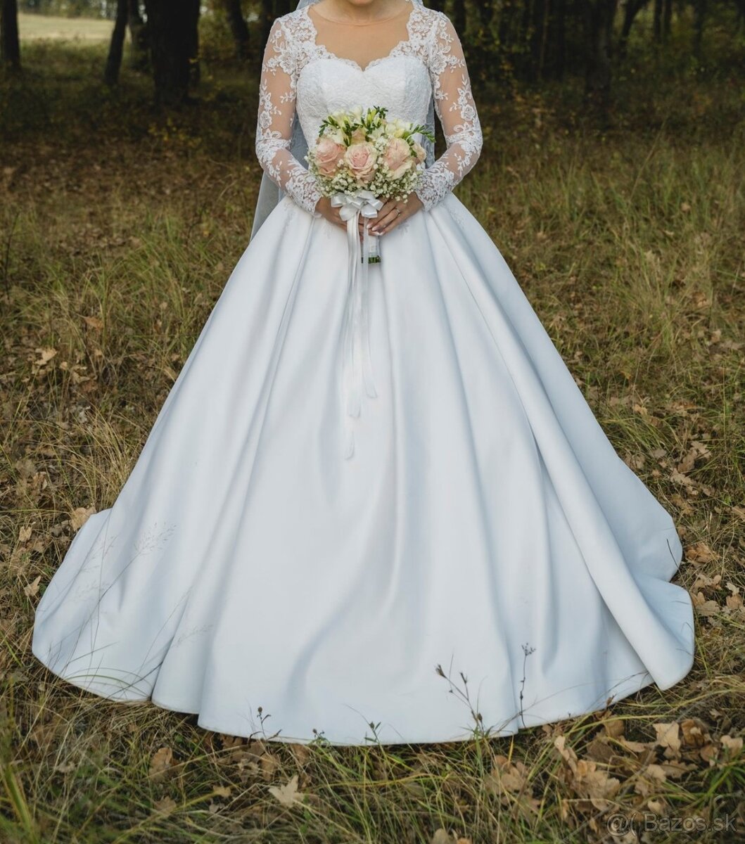 Svadobne šaty veľ. 34-36 + zavoj