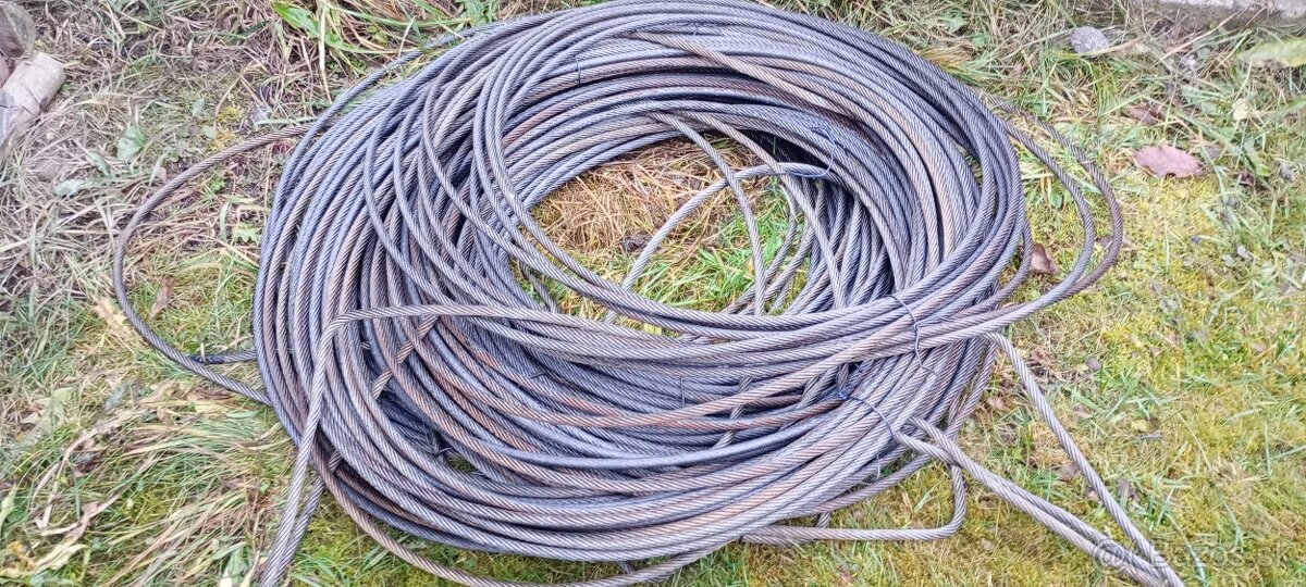 Predám oceľové lano 12 mm. Ako nové