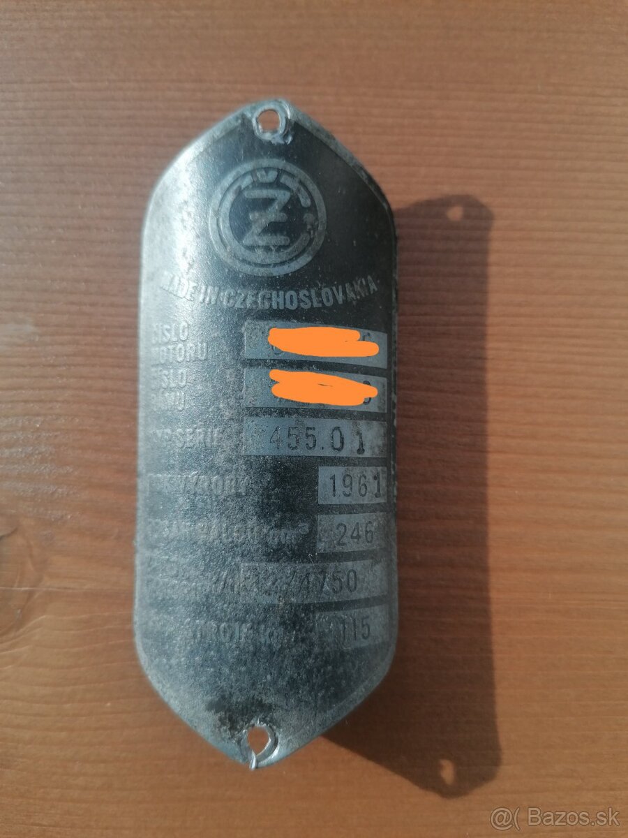 Predám štítok čz 250 455 1961