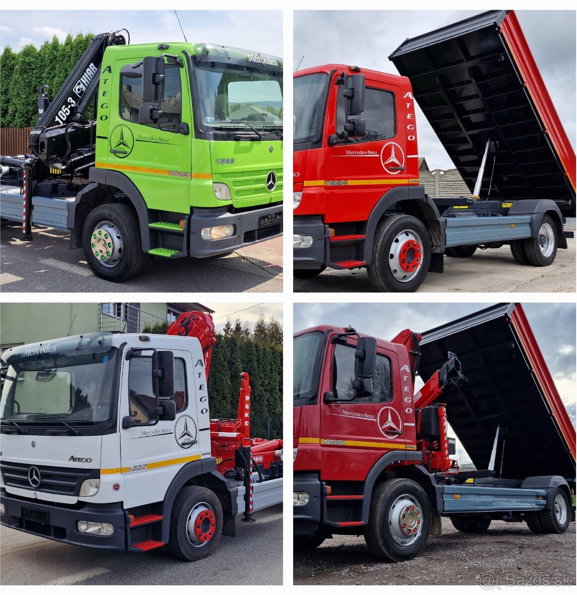 MERCEDES-BENZ ATEGO TROJSTRANNÝ SKLÁPAČ - VYKLÁPAČ S HYDRAUL