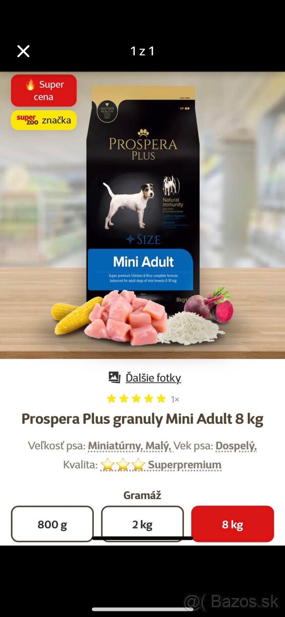 Granule Prospera plus, mini adult