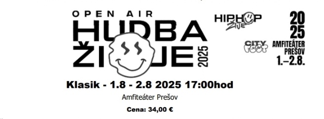 1 listok na Hudba žije Prešov