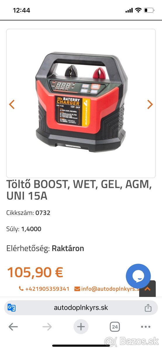 Predám Nabijacku BATÉRI 15 A