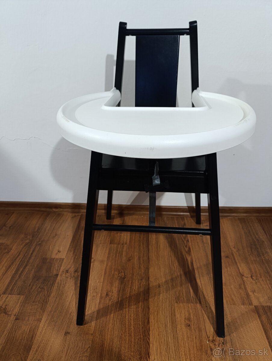 Ikea drevená detská jedálenská stolička s pultom