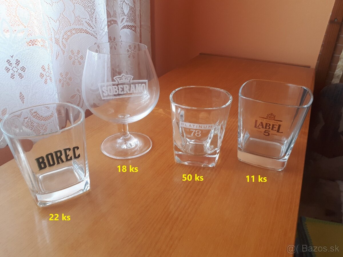 poháre na drinky/whiskey/džúsy
