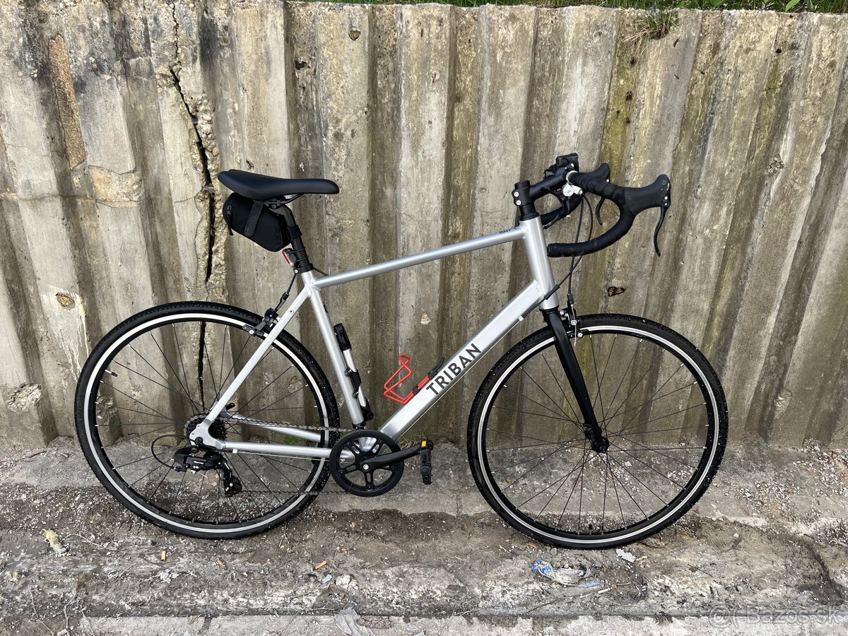 Pánsky cestný bicykel rc 100 sivý XL
