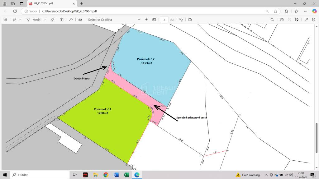 Predaj: stavebný pozemok (č.2) 1153 m2 v Kotrčinej Lúčke (M