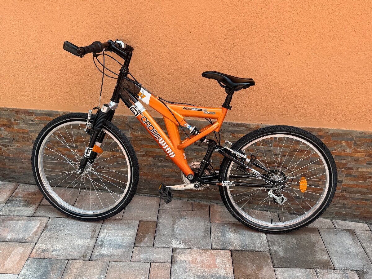 Celoodpružený Detský Horský Bicykel CROSS WIND 24”