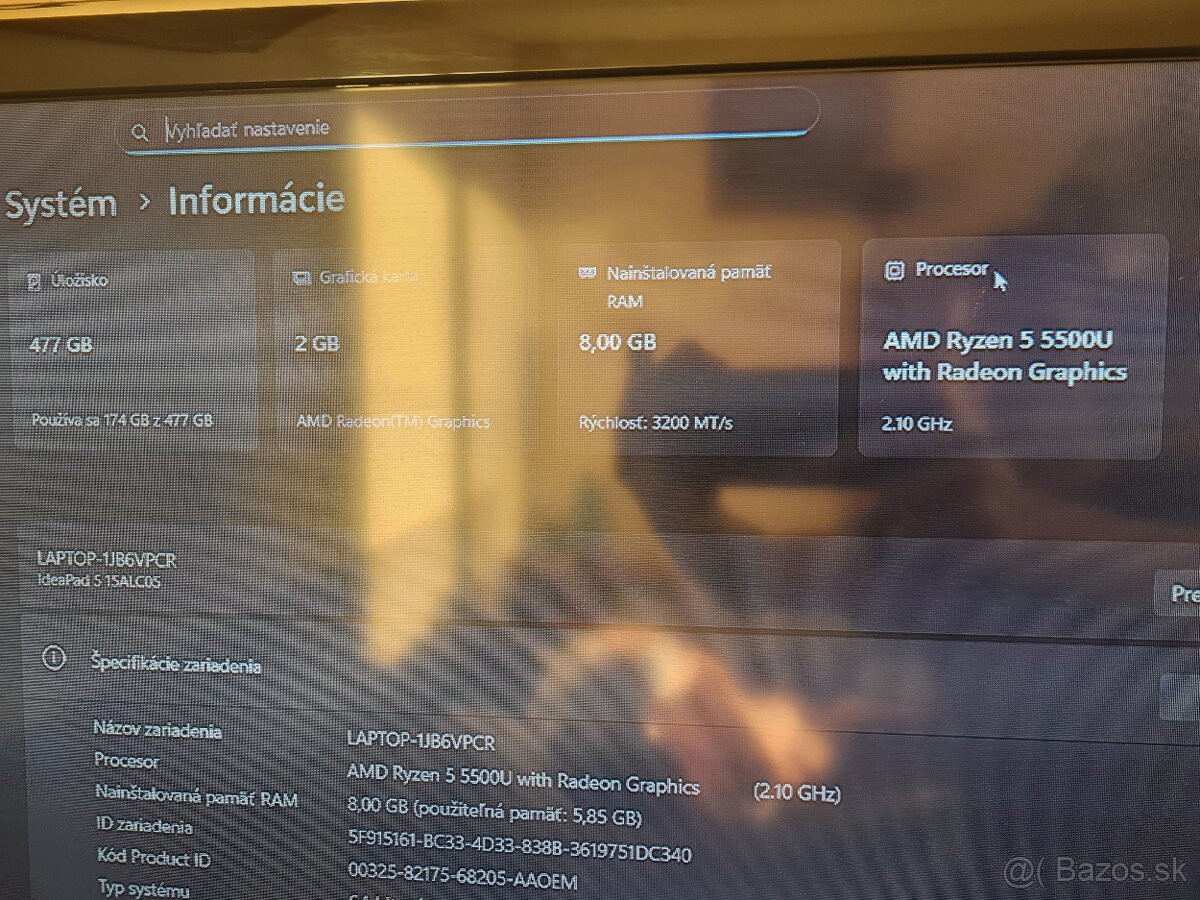 Predám lenovo ideapad 5 15alc05