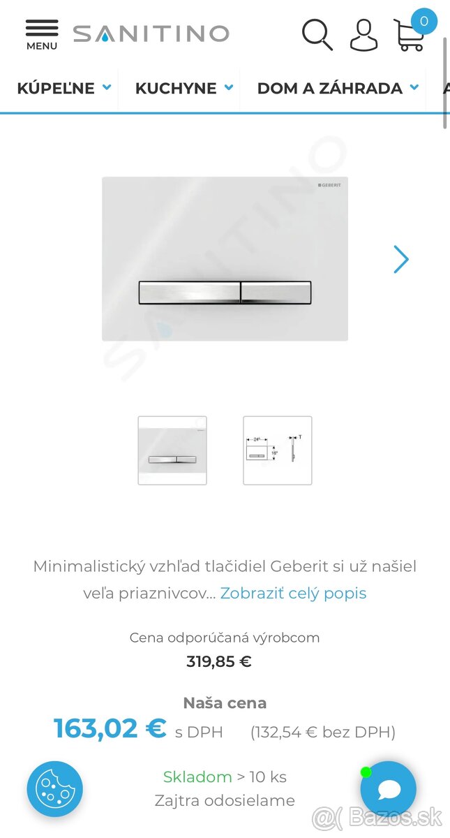 Predám Geberit Sigma50 - Ovládacie tlačidlo splachovania, ch