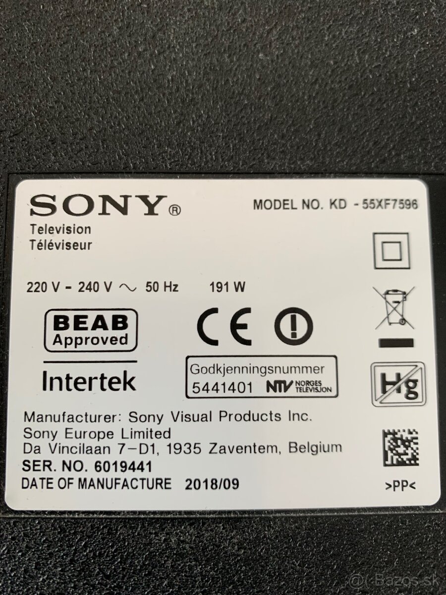 TV SONY KD55FX7596