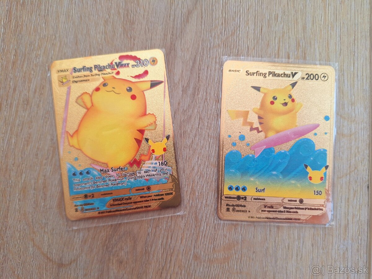 Kovové pokemon karty