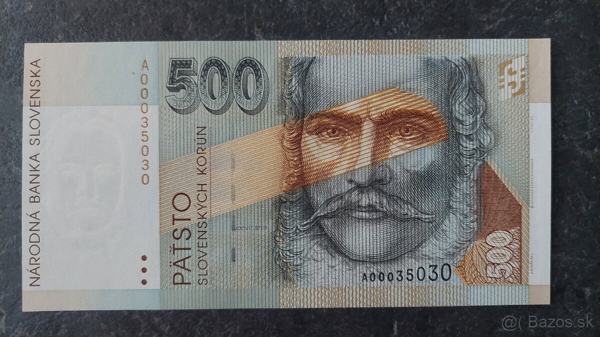 500 Sk - 1993, séria A - stav N (UNC)