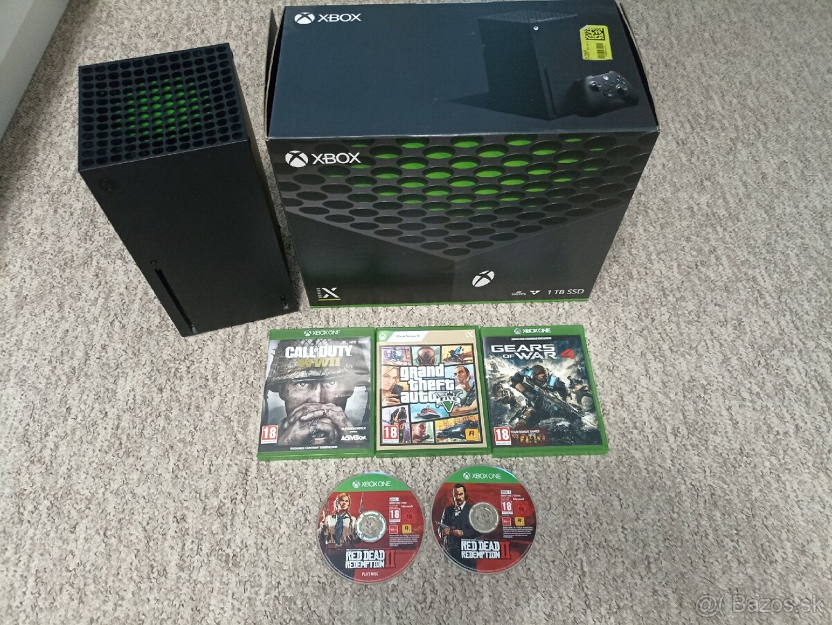 Predám Xbox Series X s 4 hrami a 1 ovládačom