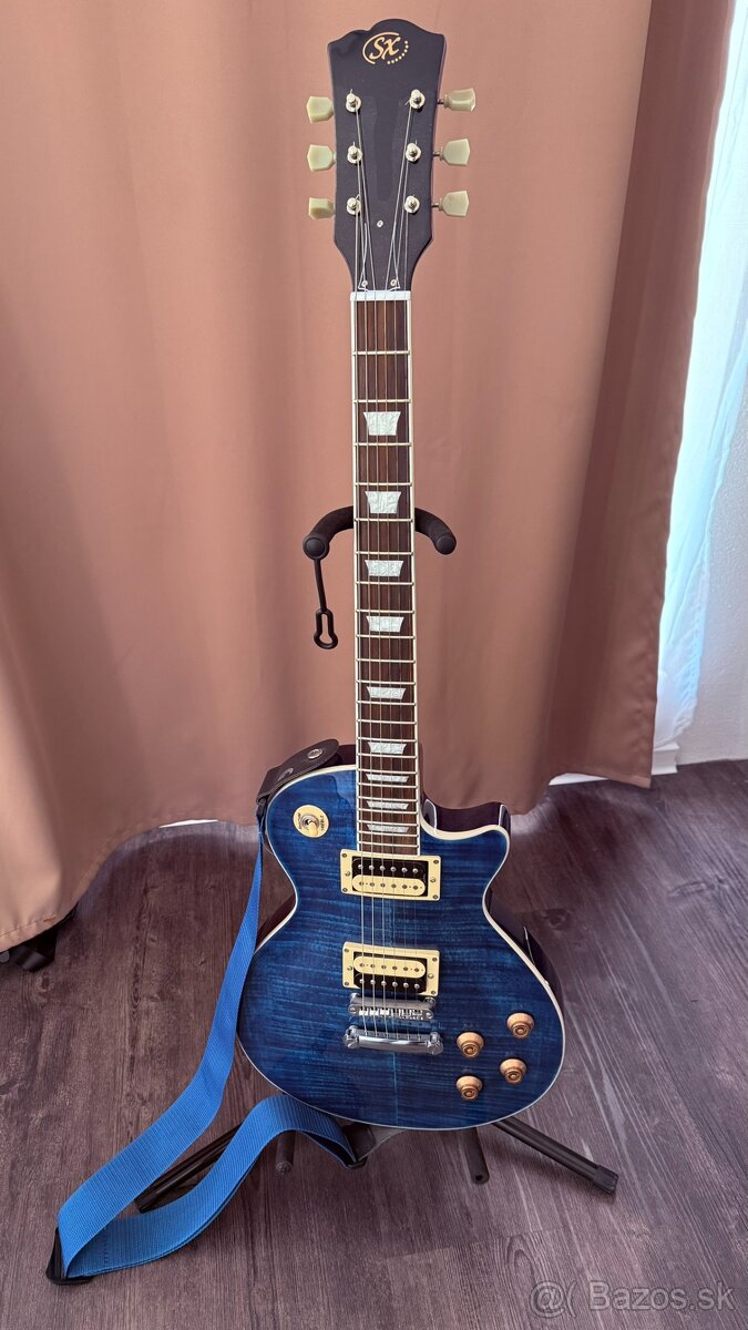 Elektrická gitara SX EC3H Translucent Ocean Blue