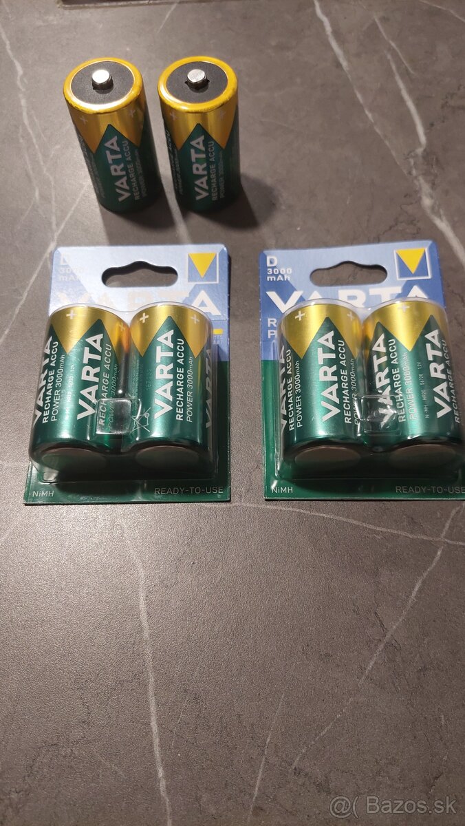 6 x AKUMULÁTORY VARTA R20 D HR20 3000mAh BATERIE