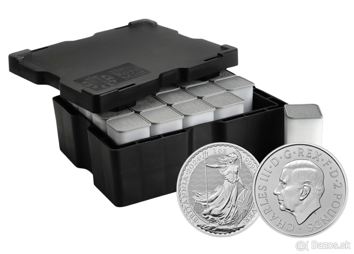 Strieborne mince Britannia 1oz Box