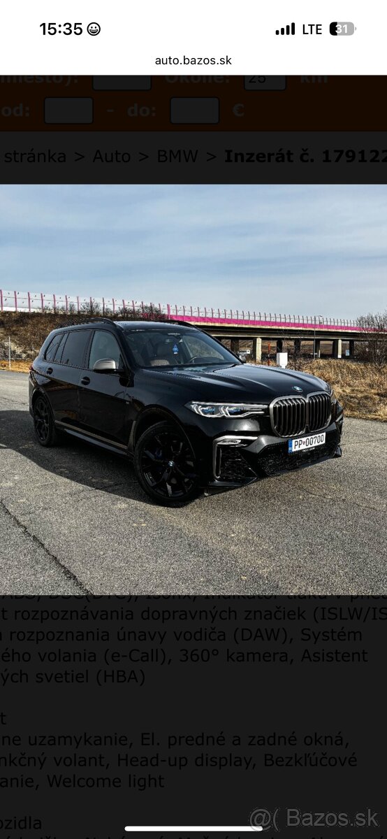 BMW X7 M50i možný odpočet DPH