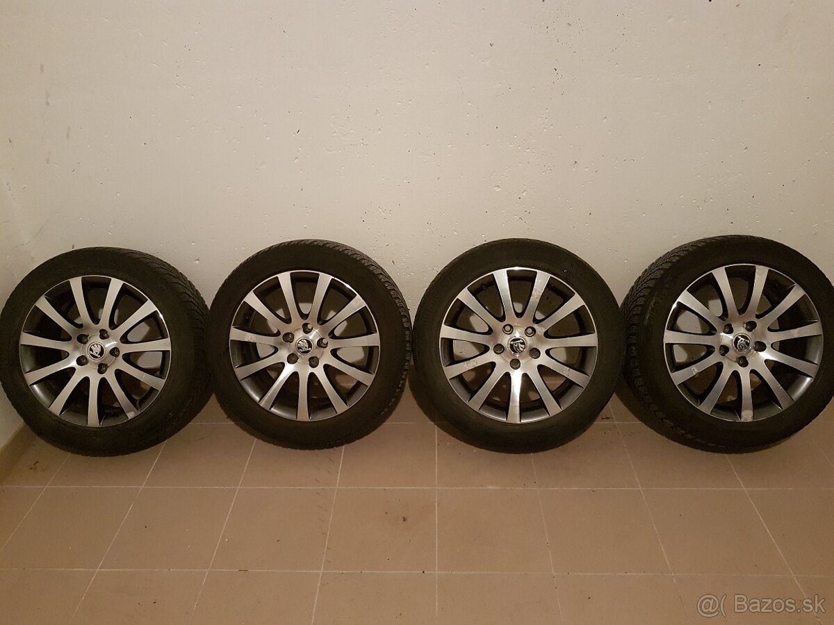 17'orig. ALU ŠKODA disky5x112 R17ET 45Continental 225/50
