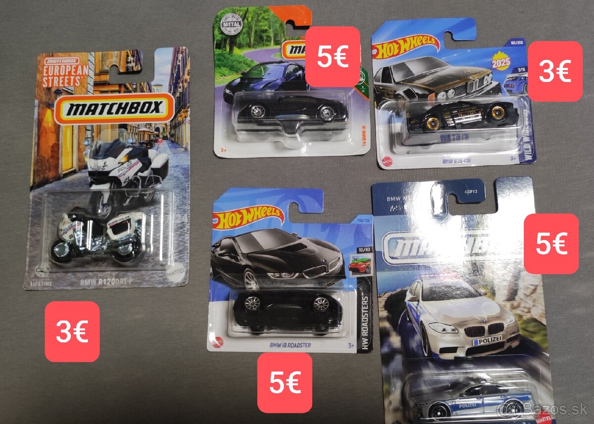 Predám Matchbox a Hot Wheels BMW.