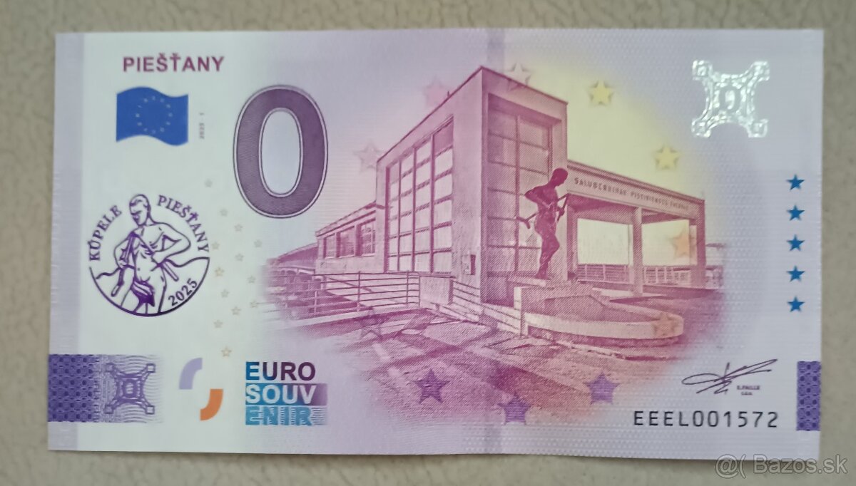 0 euro bankovky Piešťany 2025