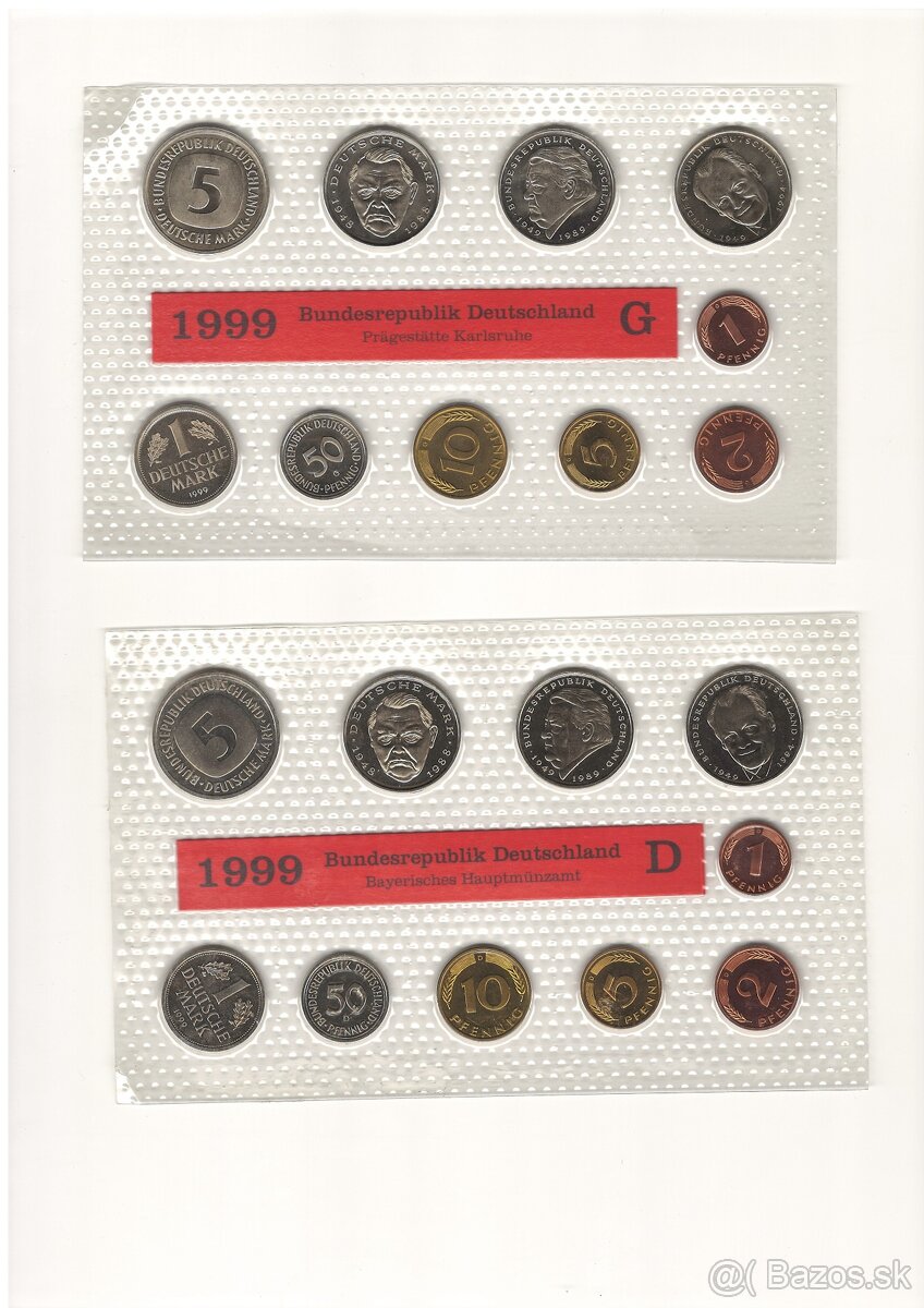 sady nemeckych minci  1998-1999
