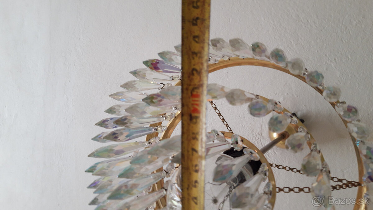 kryštálový luster, retro lampa