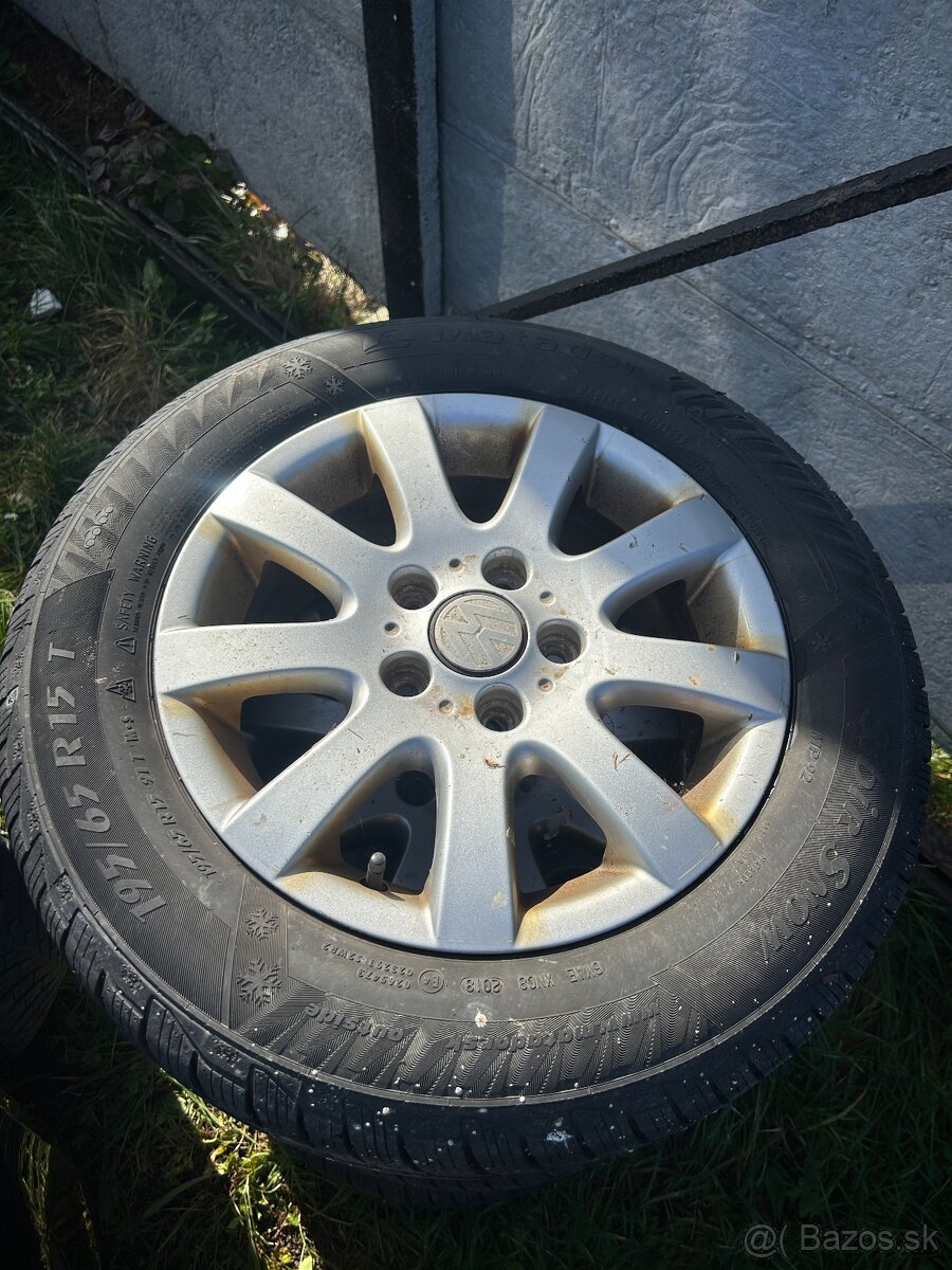 Original elektrony Volkswagen R15 5x112 plus zimne gumy