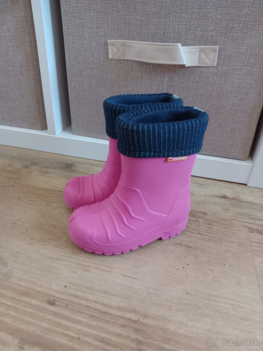 Detské / dievčenské ZATEPLENÉ gumáky Demar 20 / 21