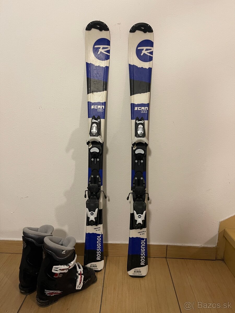 Detske lyze 110 cm Rossignol + lyziarky Alpina