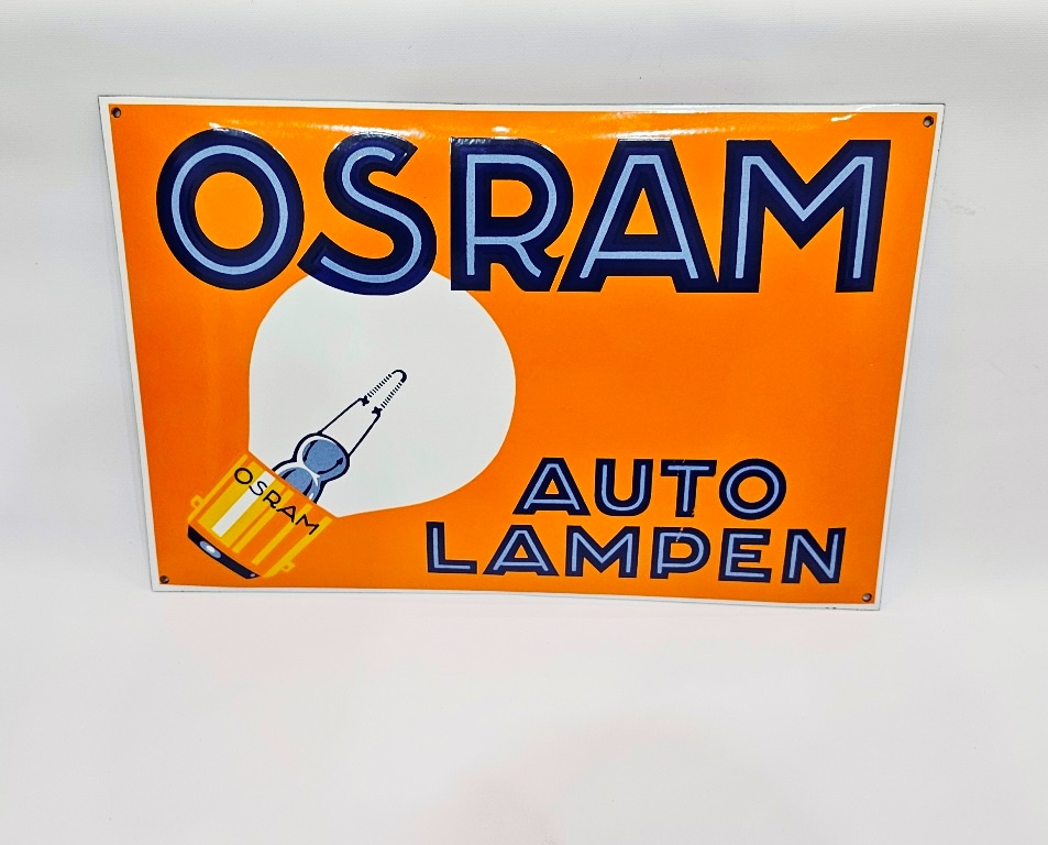 smaltovaná tabuľa Osram