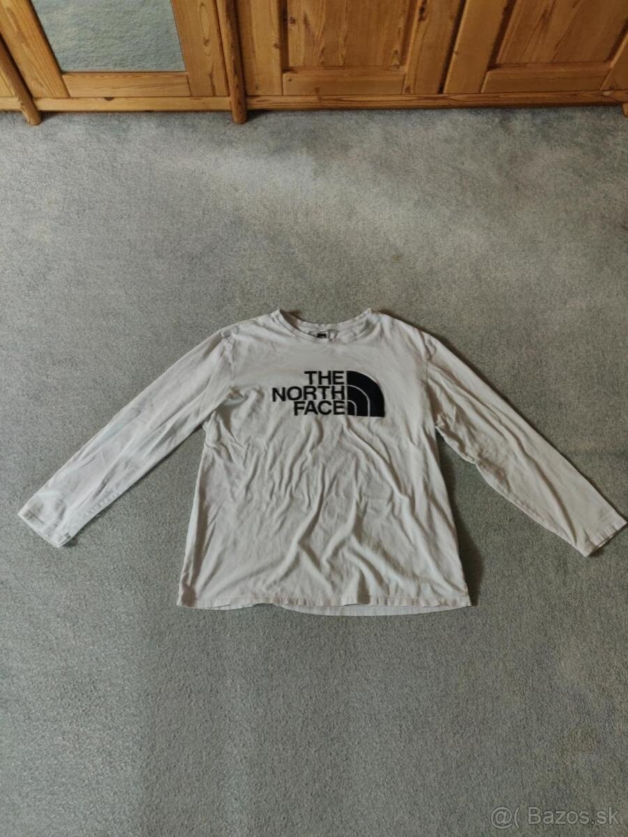 The North Face tričko s dlouhým rukávem – bílé, XL