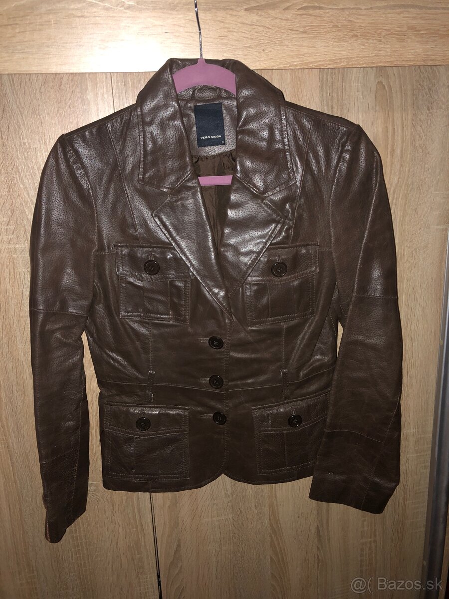 Dámske kožené sako S