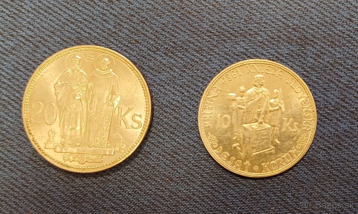 Strieborné mince Slovenska republika,1941, 1944, ag spolu 20