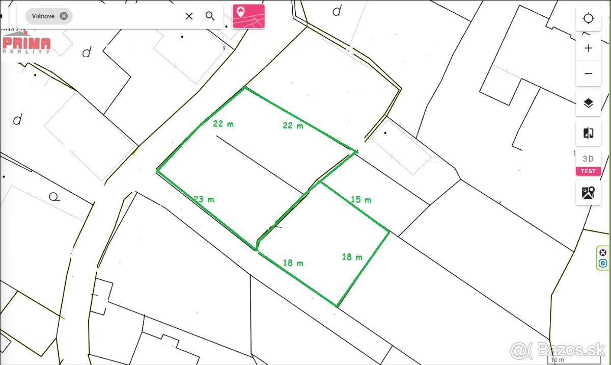ID 2996 Predaj: Pozemok 848 m2, Višňové