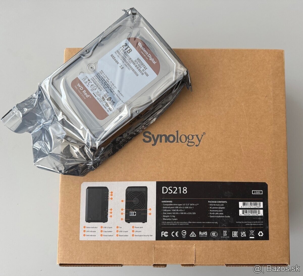 Predám nové NAS Synology DS218 + nový NAS HDD 2TB