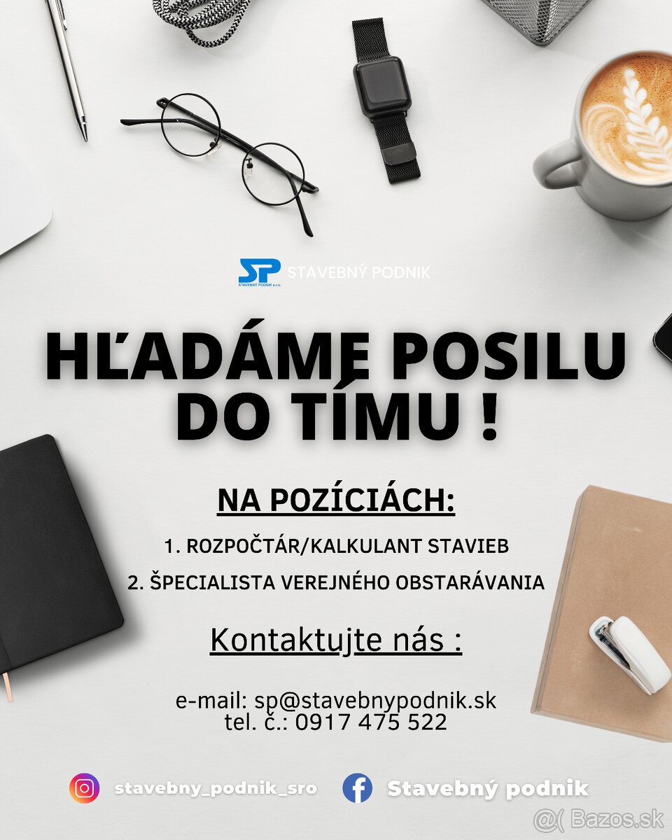 Ponuka práce - Rozpočtár/Špecialista na verejné obstarávanie