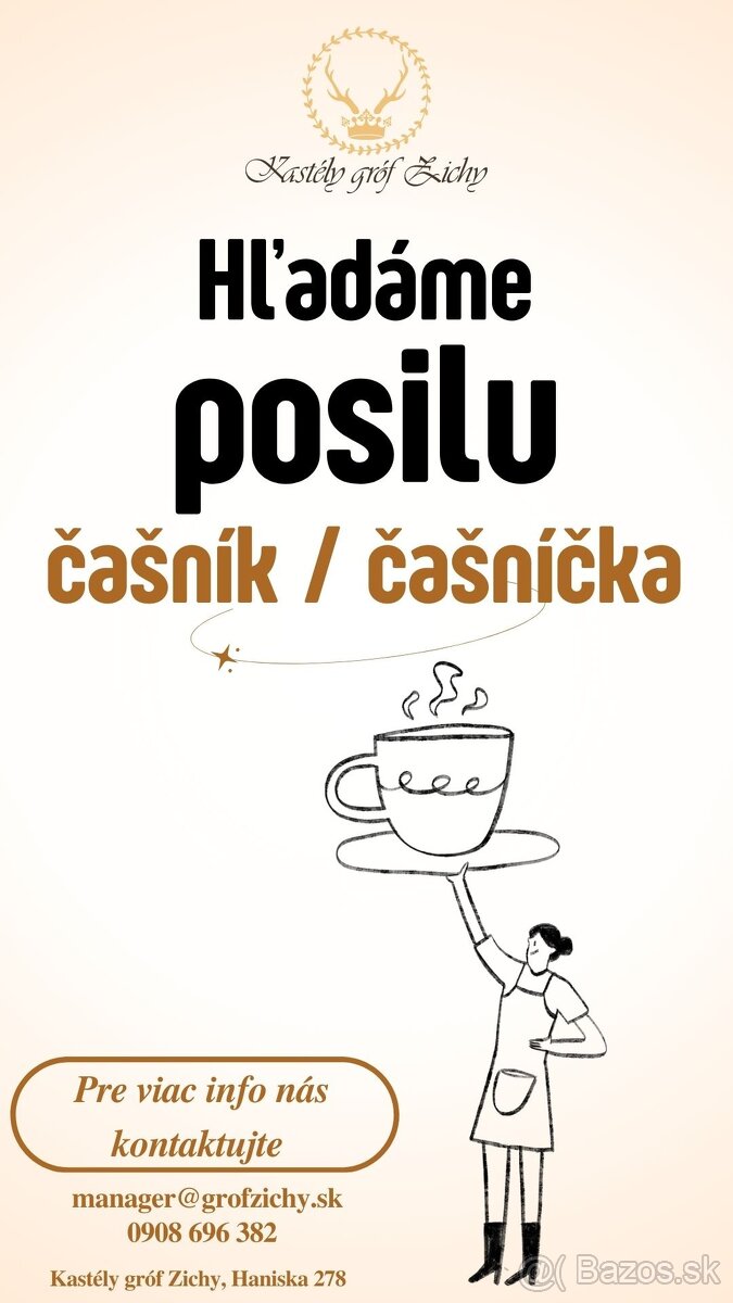 Hľadáme čašníčku